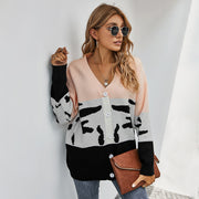 product contrast cardigan sweater coat