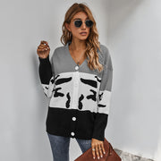 product contrast cardigan sweater coat