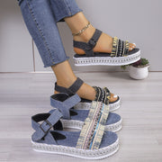 Fashion Tassel Denim Sandals